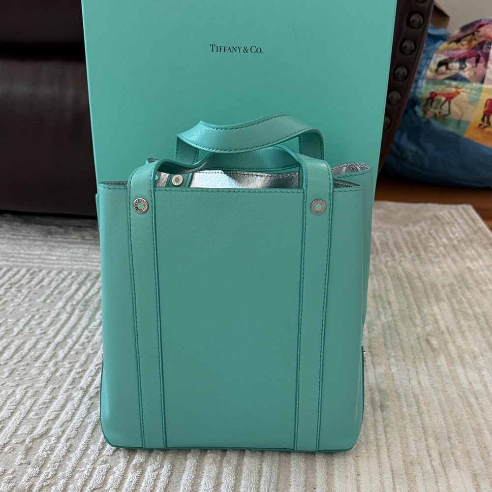 Tiffany & Co. Turquoise small leather Tote